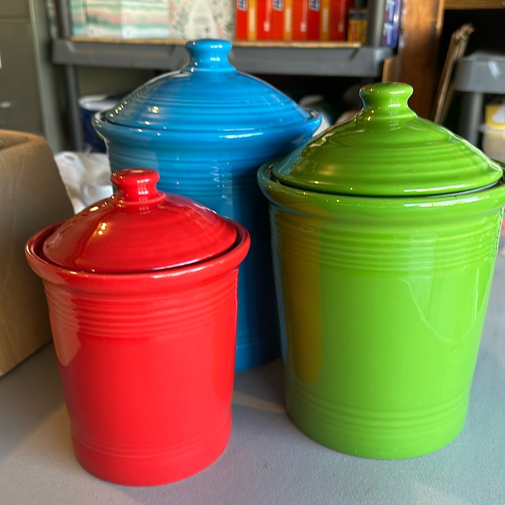Fiestaware 3 piece canister set